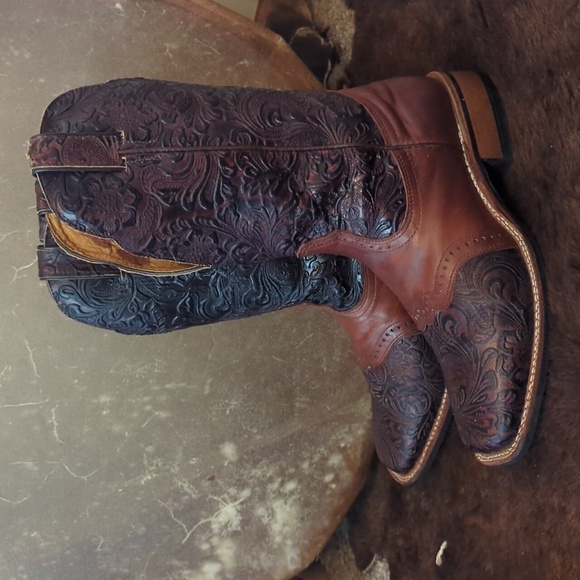 BOULET #2050 hand tooled Ranger Chestnut leather cowboy...